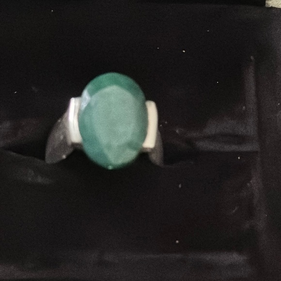 Jewelry - SOLD sterling silver 6 carat raw emerald ring